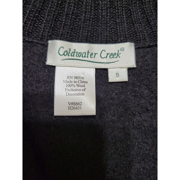 Coldwater Creek Breezy Evenings Cat 100% Wool Zip Vest S Colorful/Winter E24 - Picture 6 of 13